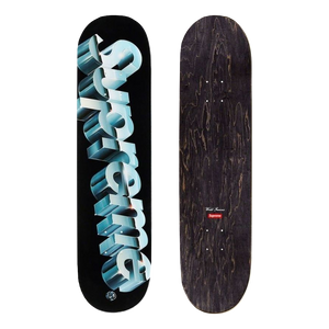 Supreme Chrome Logo Skateboard Deck - Black