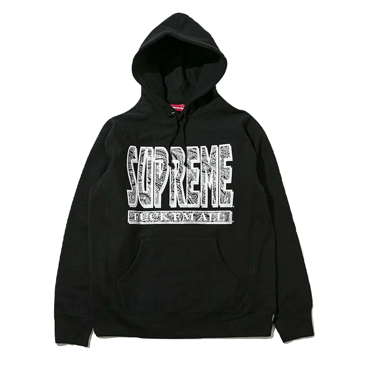 Supreme Paisley Fuck Em All Hoodie - Black Supreme