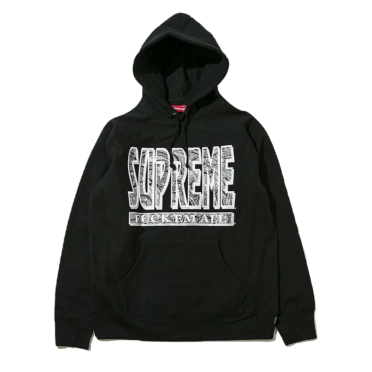 Supreme Paisley Fuck Em All Hoodie - Black - Used Supreme