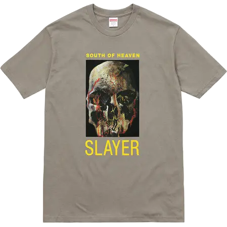 Supreme x Slayer South of Heaven Tee -Stone -Consignment Supreme