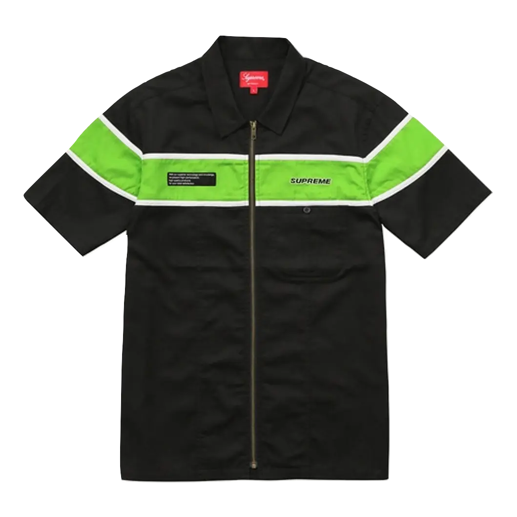 Supreme SS Zip Up Work Shirt - Black - Used Supreme
