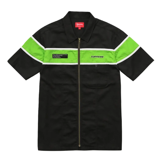 Supreme SS Zip Up Work Shirt - Black - Used Supreme