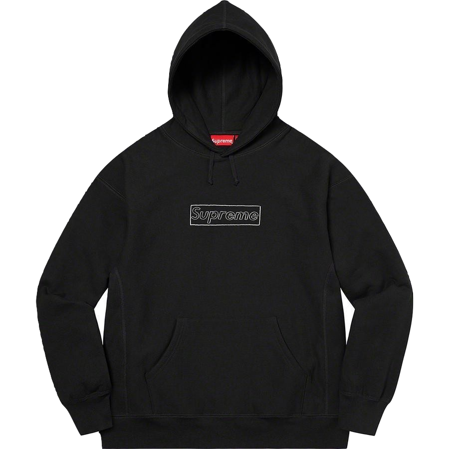Supreme Kaws Chalk Logo Hooded Sweatshirt - Black