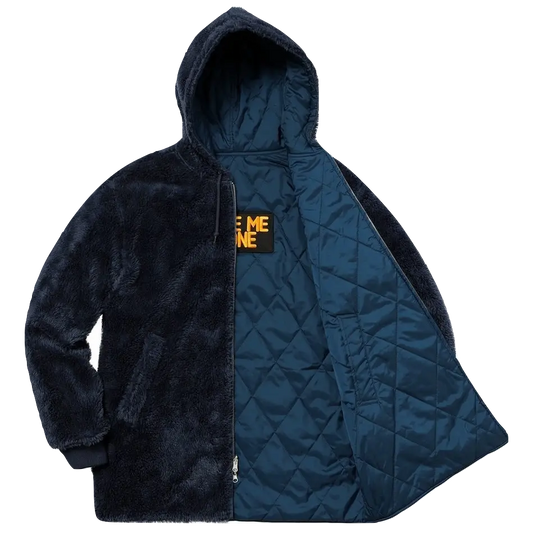 Supreme Reversible Sherpa Work Parka - Navy - Used Supreme