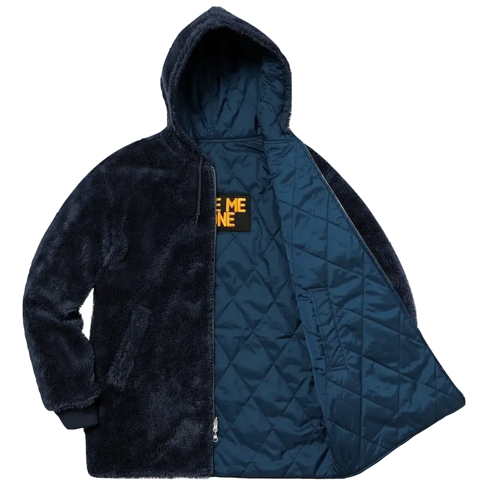 Supreme Reversible Sherpa Work Parka - Navy Supreme