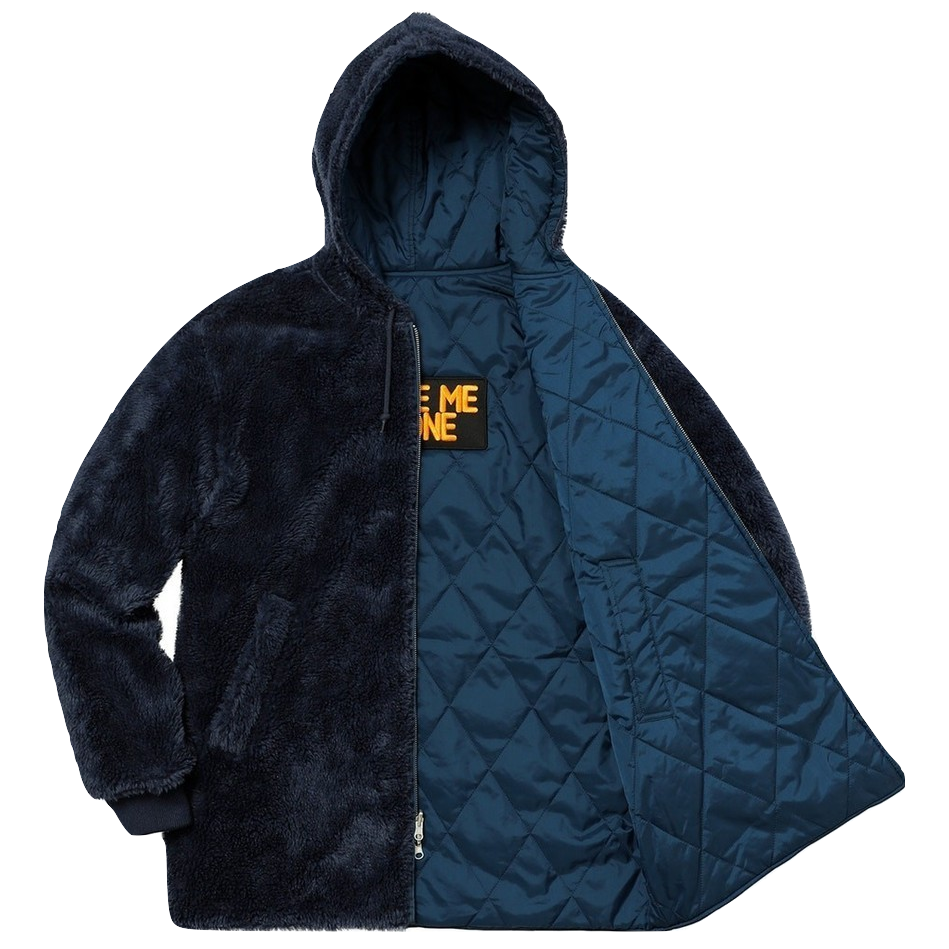 Supreme Reversible Sherpa Work Parka - Navy