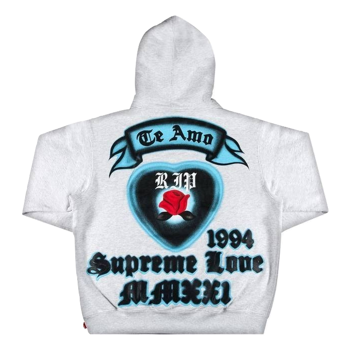 Supreme Love Hooded Sweatshirt - Ash Grey Supreme