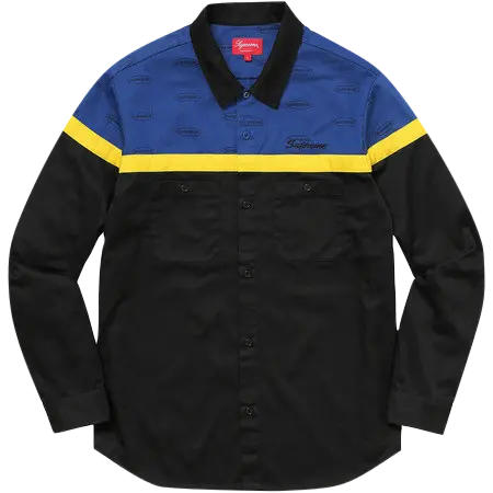 Supreme Color Blocked Work Shirt - Black Supreme