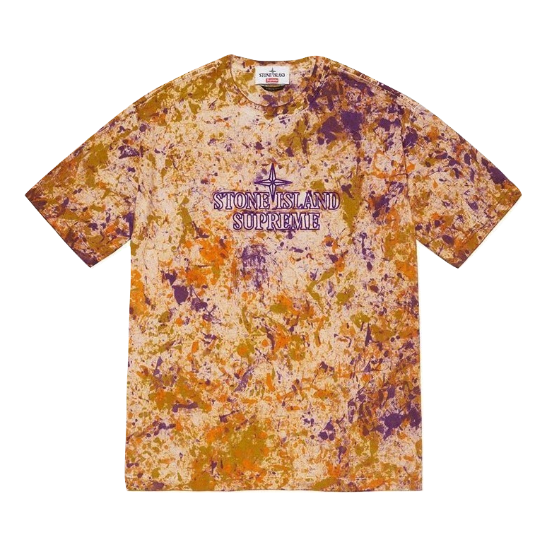 Supreme x Stone Island Embroidered Logo S/S Top - Coral Supreme