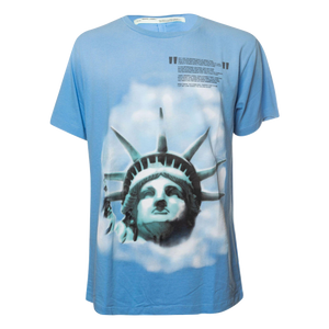 Off-White Statue Of Liberty Print Tee - Light Blue - Used