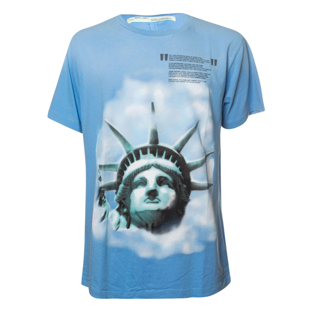 Off-White Statue Of Liberty Print Tee - Light Blue - Used
