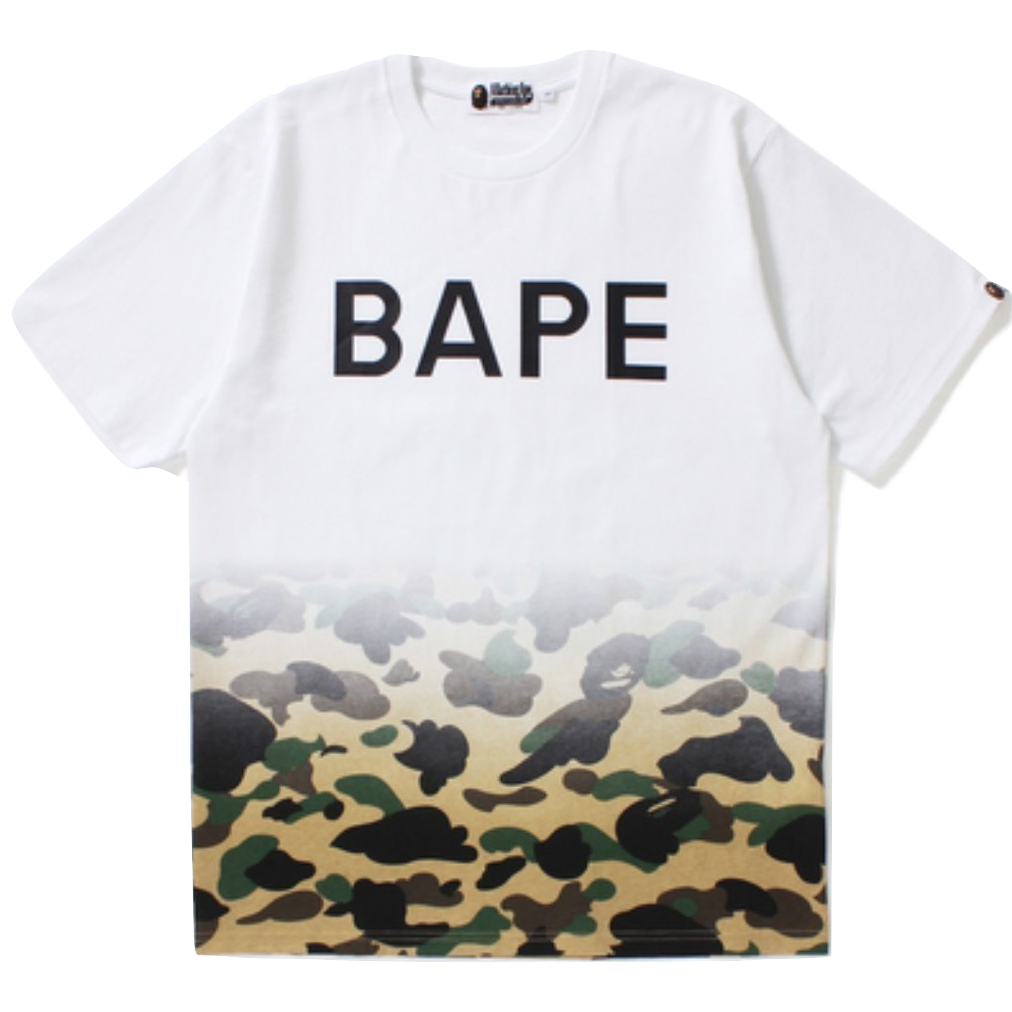 A Bathing Ape 1st Camo Gradation Tee - White/Yellow Camo - Used Bape