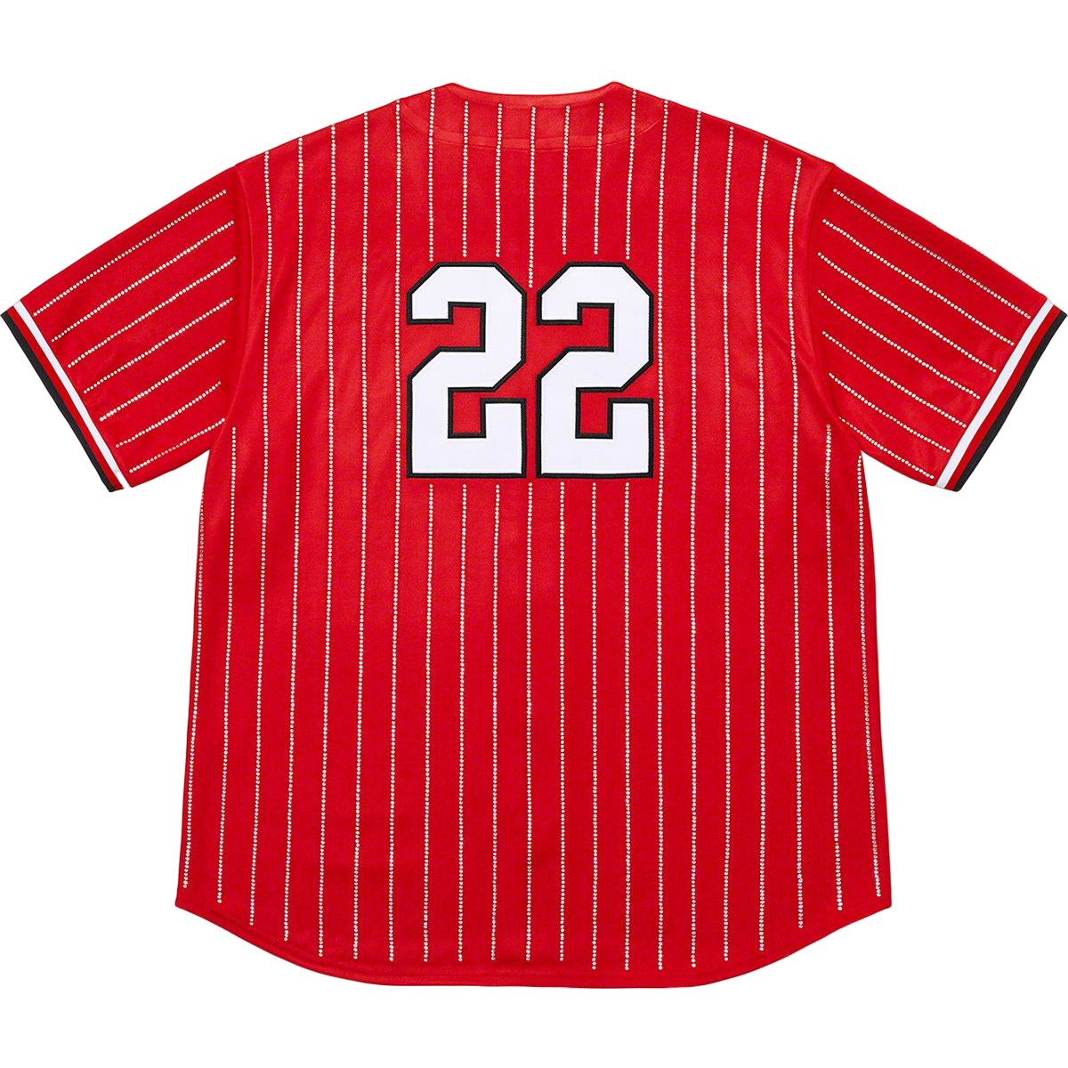 Supreme Rhinestone Baseball Jersey - Red Supreme