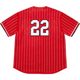 Supreme Rhinestone Baseball Jersey - Red