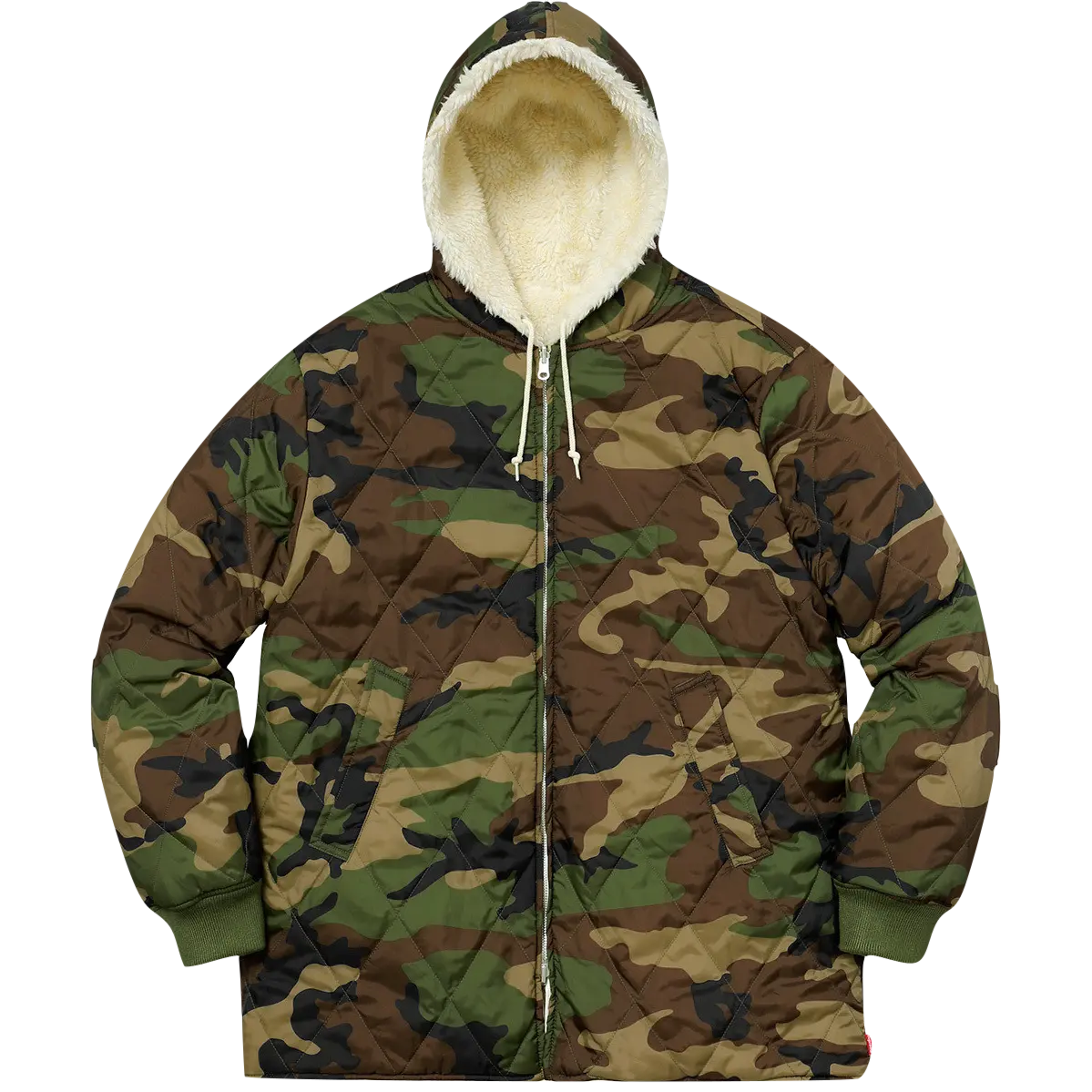 Supreme Reversible Sherpa Work Parka - White/Camo Supreme