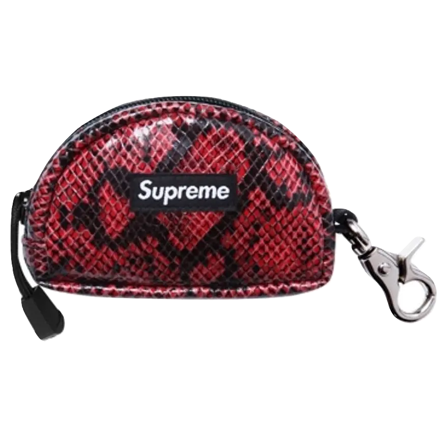 Supreme Snakeskin Stash Pouch - Red - Used Supreme