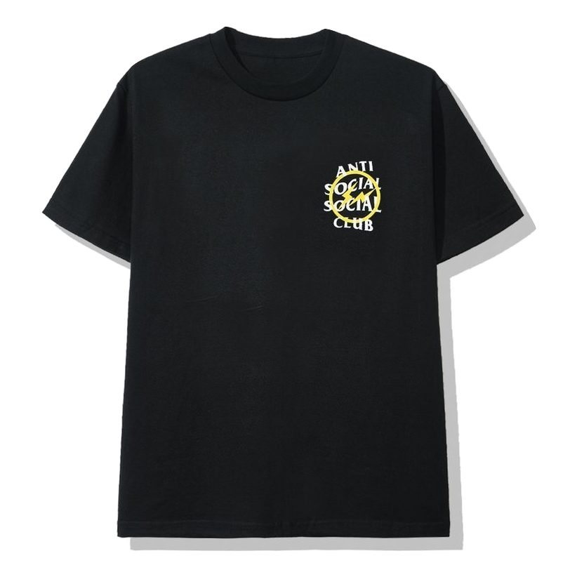 Anti Social Social Club Yellow Bolt Frag Tee - Black