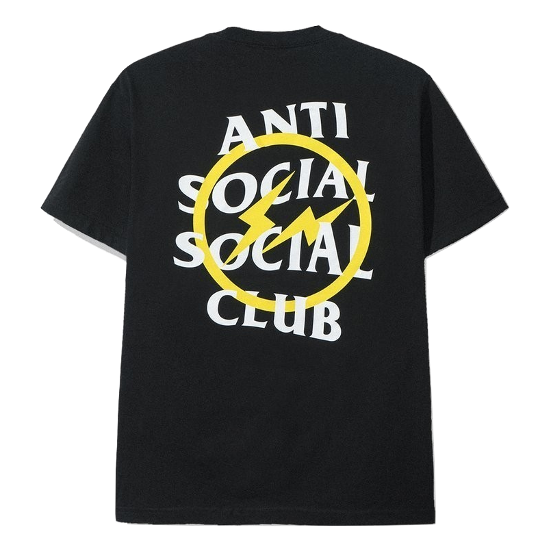 Anti Social Social Club Yellow Bolt Frag Tee - Black