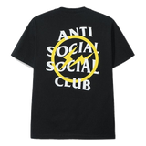Anti Social Social Club Yellow Bolt Frag Tee - Black