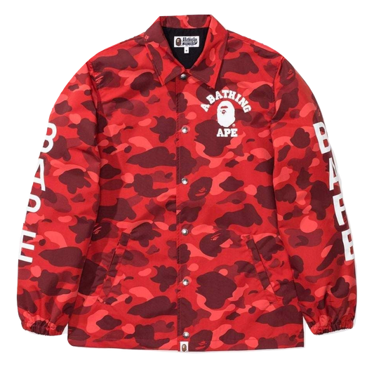 A Bathing Ape Color Camo Coach Jacket - Red