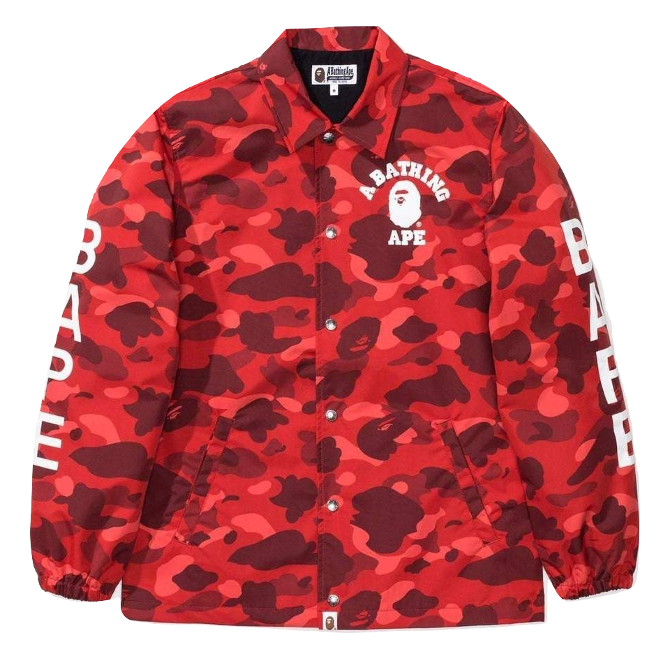 A Bathing Ape Color Camo Coach Jacket - Red