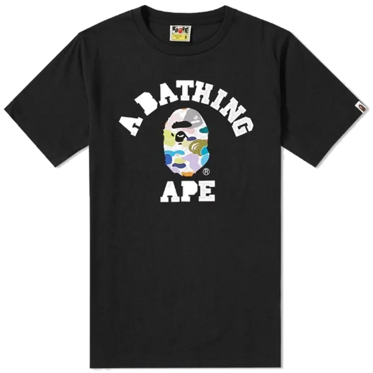A Bathing Ape Multi Camo College Tee - Used Bape
