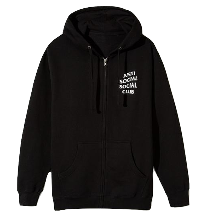 Anti Social Social Club Mind Games Zip Up Hoodie - Black - Used Anti Social Social Club