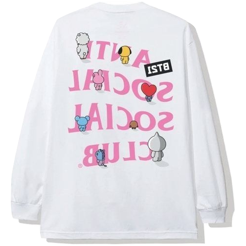 Anti Social Social Club x BT21 Back Track Long Sleeve Tee - White Anti Social Social Club
