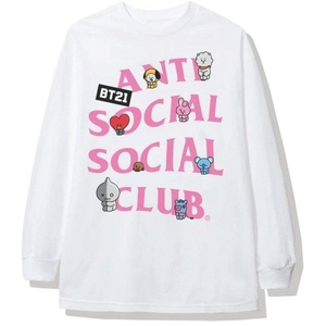 Anti Social Social Club x BT21 Back Track Long Sleeve Tee - White Anti Social Social Club