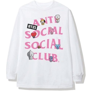 Anti Social Social Club x BT21 Back Track Long Sleeve Tee - White