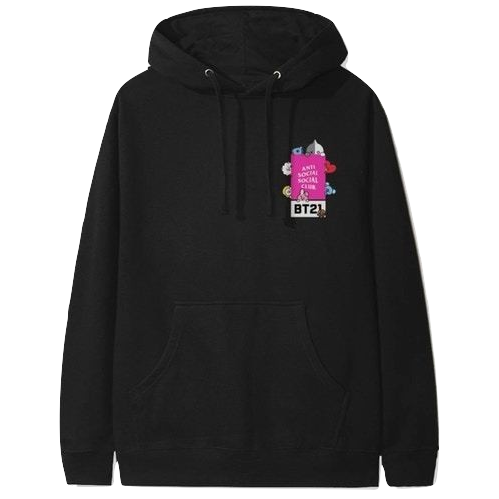 Anti Social Social Club x BT21 Madhouse Hoodie - Black - Used