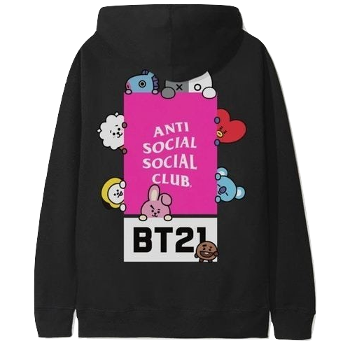 Anti Social Social Club x BT21 Madhouse Hoodie - Black - Used Anti Social Social Club