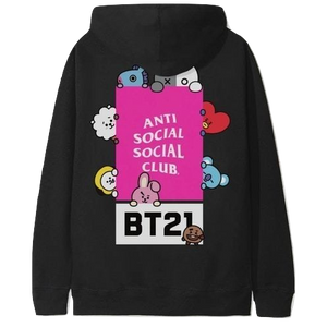 Anti Social Social Club x BT21 Madhouse Hoodie - Black - Used Anti Social Social Club