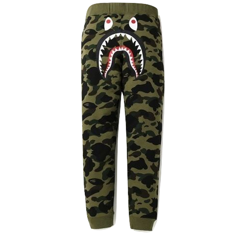 A Bathing Ape 1st Camo Shark Slim Sweatpants - Green/Black Bape