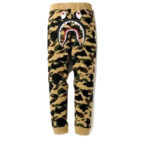 A Bathing Ape 1st Camo Shark Slim Sweatpants - Yellow/Black Bape