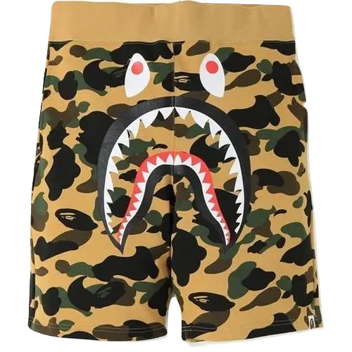 A Bathing Ape 1st Camo Shark Sweat Short - Yellow Camo Bape