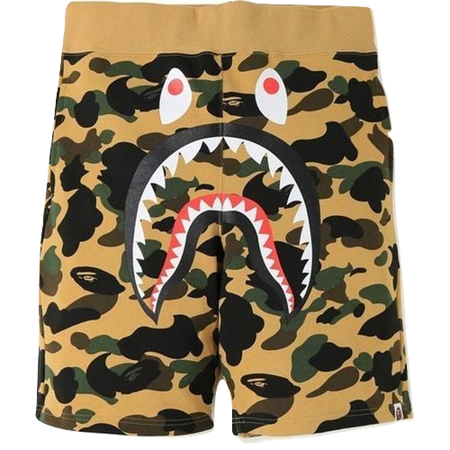 A Bathing Ape 1st Camo Shark Sweat Short - Yellow Camo