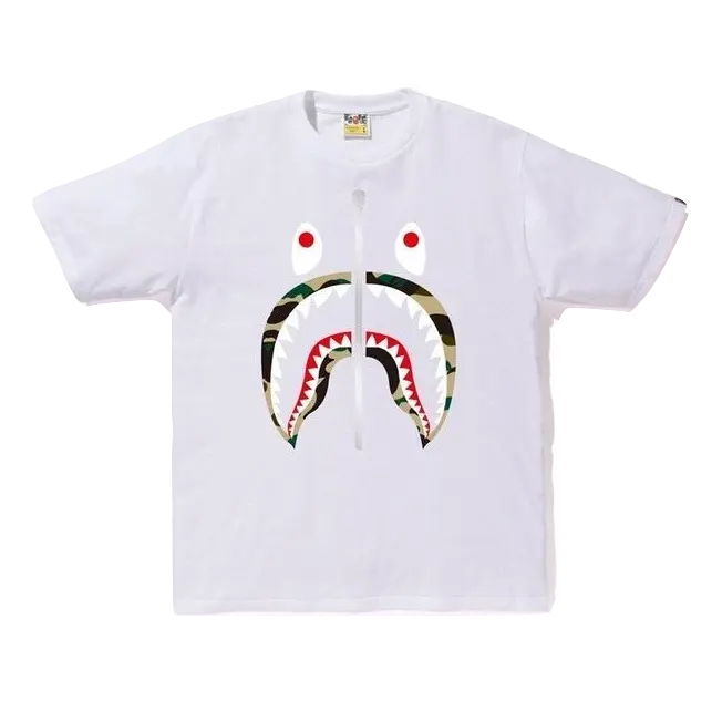 A Bathing Ape 1st Camo Shark Tee - White/Yellow Camo Bape