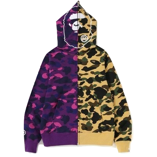 Bape hoodie half blue half purple shop