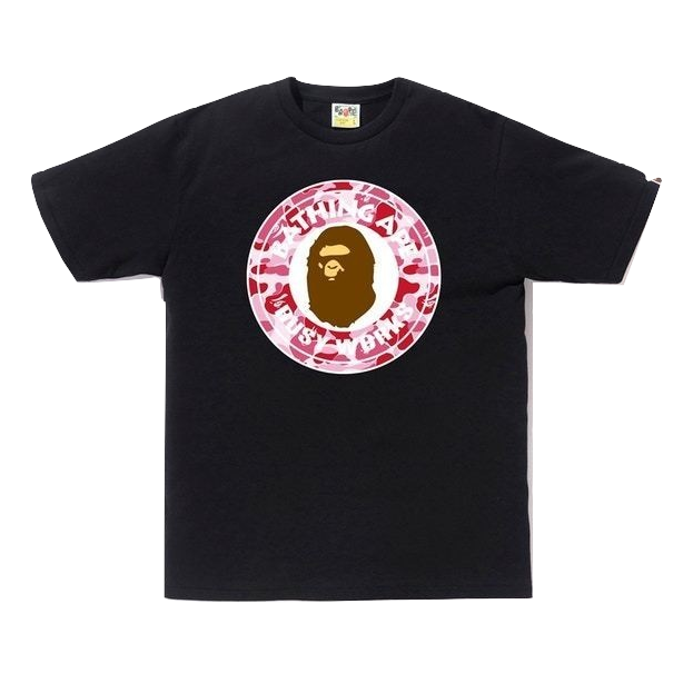 A Bathing Ape ABC Busy Works Tee - Black/Pink Bape