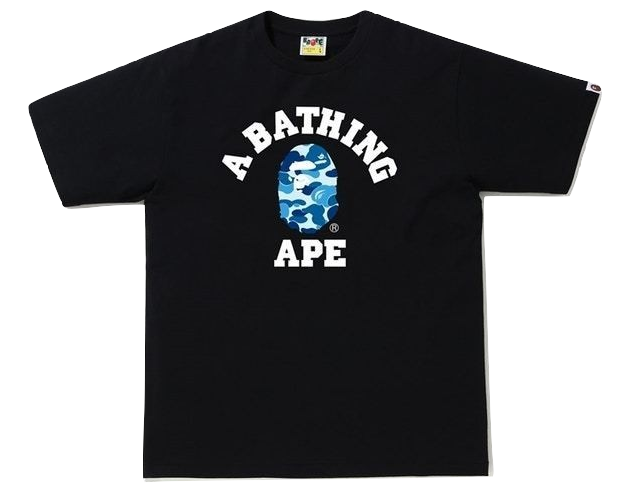 A Bathing Ape ABC College Tee - Black/ABC Blue Camo Bape