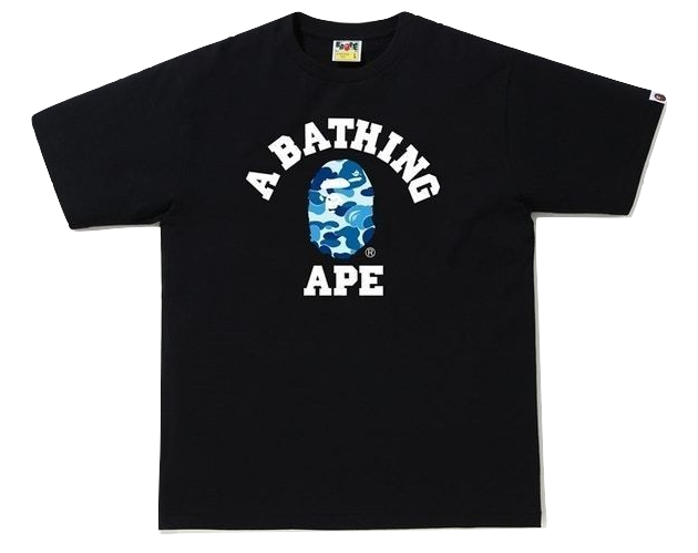 A Bathing Ape ABC College Tee - Black/ABC Blue Camo