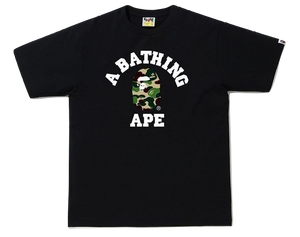 A Bathing Ape ABC College Tee - Black/ ABC Green Camo
