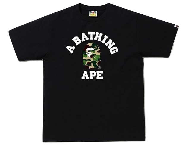 A Bathing Ape ABC College Tee - Black/ ABC Green Camo