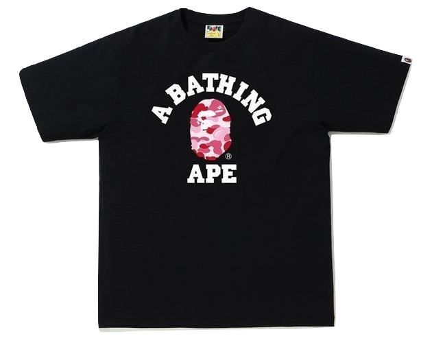 A Bathing Ape ABC College Tee - Black/ ABC Pink Camo