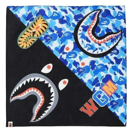 A Bathing Ape ABC Shark Bandana - Blue Bape