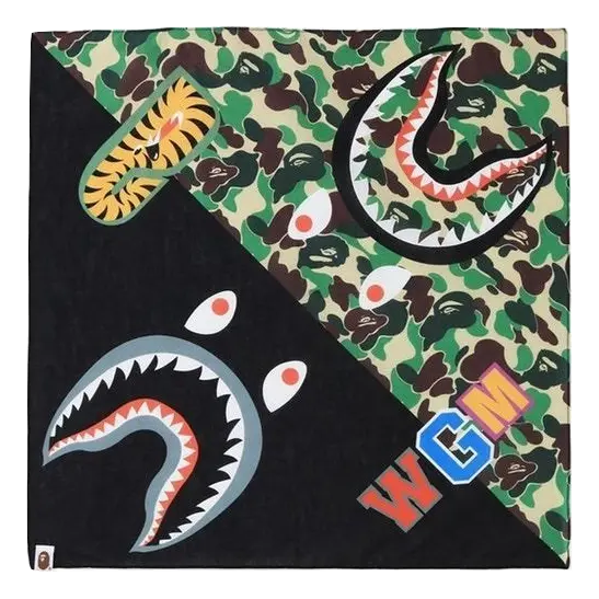 A Bathing Ape ABC Shark Bandana - Green Bape