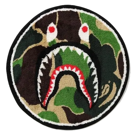 A Bathing Ape ABC Shark Rug - Green Camo Bape
