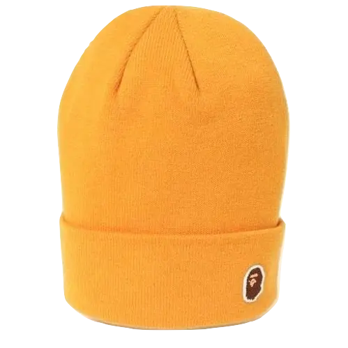 A Bathing Ape Ape Head One Point Beanie - Orange Bape