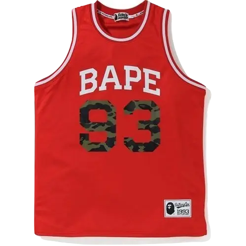 A Bathing Ape Basketball Tank Top - Red Bape
